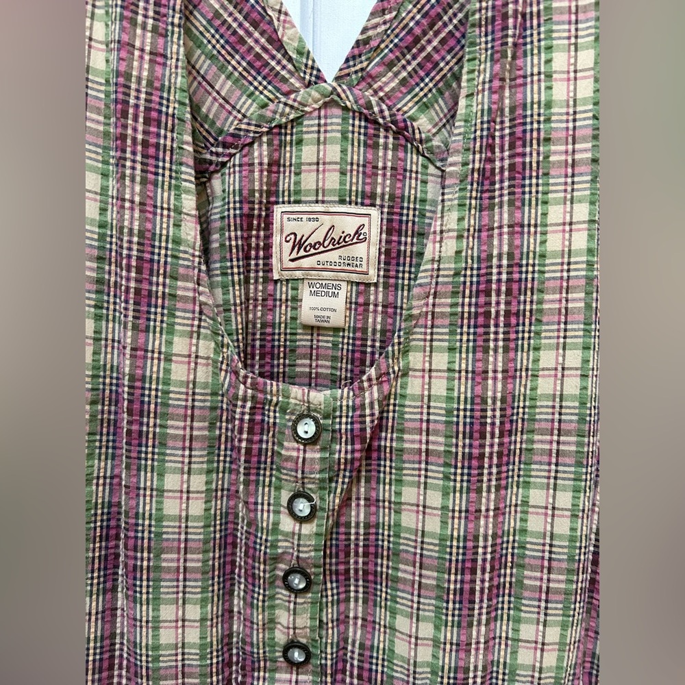 Woolrich Multicolor Plaid Seersucker fabric Dress/Jumper.